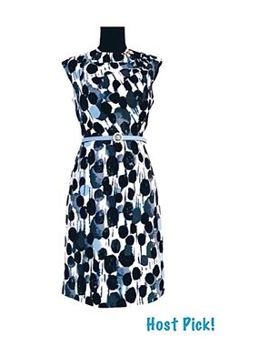 AB STUDIO ~ Women’s black white and baby blue A-line form fitting dress size 6